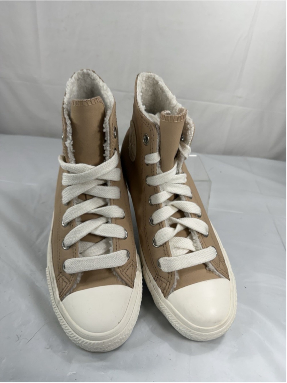Converse Women's Chuck Taylor All Star Hi Leather A07945C Epic Dune/Egret Sz 7.5 - Picture 4 of 15